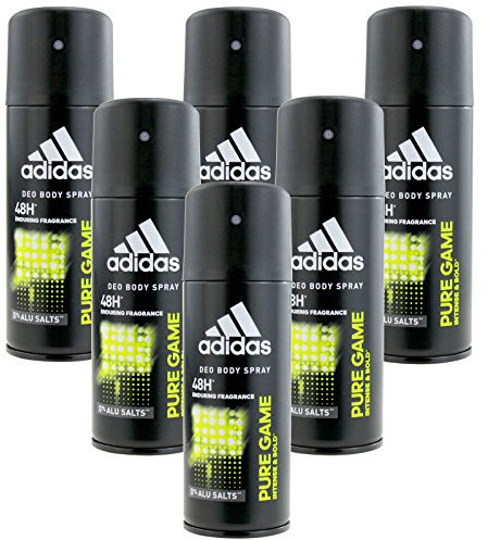 Set 6 ADIDAS Deospray 150 Ml Pure Game Hygiene Und Körperpflege