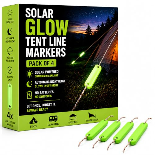 GLO-X Campers Essential Pack – leistungsstarkes Campingzubehör für Zelt-Camper, 12 Reißverschlüsse/4 runde/4 gerade Marker