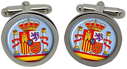 Gift Shop Spanien Wappen Manschettenknöpfe in Chrom Verpackung