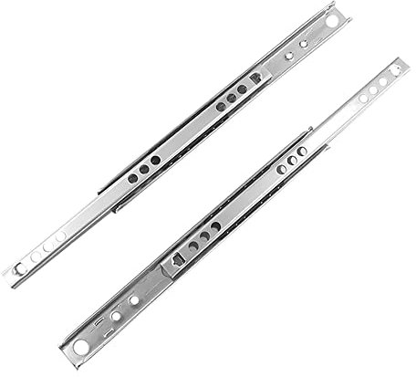 BE-TOOL 2 Stück 17mm Metall Schubladenschienen mit Kugellager (Länge 246mm)
