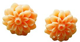 Ohrstecker Chrysantheme Blume Blüte orange pfirsich peach Stecker Ohrringe Juvelato