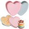 X-BLTU 4 Pcs Heart Shaped Cake Tin for Baking, Silicone Cake Mould Pan, Non-Stick Love Hearts Baking Tray 6 & 8 Inch, Heat Resistant Cheesecake Molds for Muffin Pudding (Random Color)