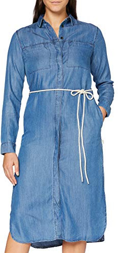Lee Cooper Damen Long Dress Lässiges Abendkleid, Blau, XS