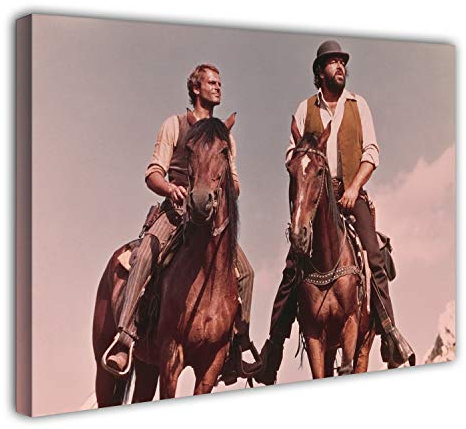 Terence Hill Bud Spencer Leinwand - Brüder - Vier Fäuste für EIN Halleluja - Kunstdruck (75 x 50 cm)