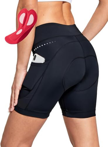 baleaf Radlerhose Damen Gepolstert 4D Fahrradhose Radhose Gepolstert Kurz Radunterhose Rennrad Hose Fahrrad Unterwäsche Radbekleidung Schwarz M