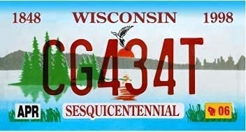 OPO 10 - USA Auto KENNZEICHEN - 30x15 cm Metall Replik: Wisconsin (C49)