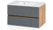Waschtisch Helina 80 cm mit 2 Schubladen – Eiche / Grau