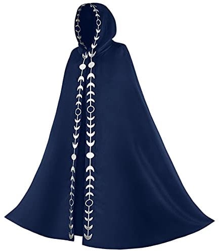 Proumhang Umhang mit Kapuze Darth Vader Umhang Mittelalter Umhang Cape Mantel Karneval Halloween Cosplay Weihnachten Kostüm Erwachsene Blau M