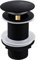 KENES Black Pop up Basin Waste Matte Black Pop Up Sink Plug Slotted Pop Up Click Clack Sprung Plug Without Overflow for Bathroom Sink