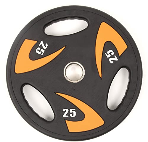 Phoenix Fitness Olympic Weight Plate - Rubber Coated Tri Grip Radial Plate for Weight & Strength Training - Great for Barbell & Dumbbell Bars - Ideal for Home, Gym & Studio - Sold as Singles, 25kg