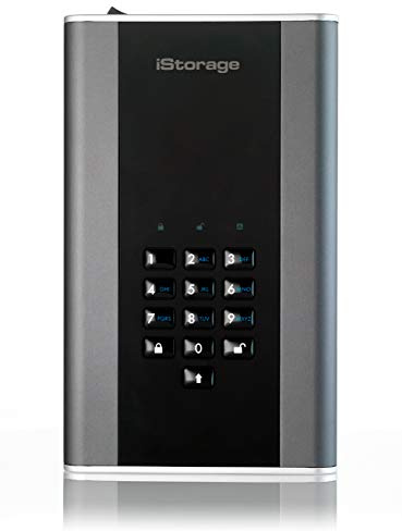 iStorage diskAshur DT2 20 TB Secure Encrypted Desktop Hard Drive | FIPS Level-3 | Password Protected | Dust/Water Resistant | IS-DT2-256-2000-C-X