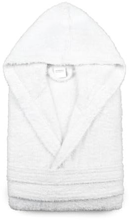 Morbidissimi Accappatoio Spa in Spugna Bianco Con Cappuccio, Cinturino e 2 Tasche, Accappatoi per Uomo e Donna Morbidi 380 gr/mq, Ideale Per Spa, Hotel e Centri Benessere, W746 (M)