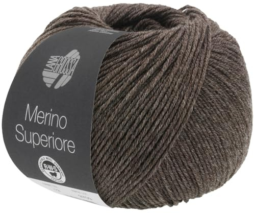 LANA GROSSA Merino Superiore | Pure, extrafeine Merinowolle waschmaschinenfest und filzfrei | Handstrickgarn aus 100% Schurwolle (Merino extrafein) | 50g Wolle zum Stricken & Häkeln | 180m Garn FB9