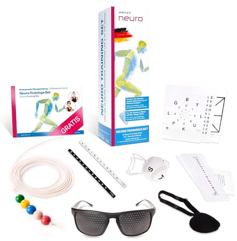 ARTZT neuro Starter Set | Neuroathletiktraining für besseres Sehen, Reflexe & Fokus | Inklusive Sehtafeln, Brock String, Rasterbrille & Marsden Ball | Ideal für Sport, Büro & Alltag