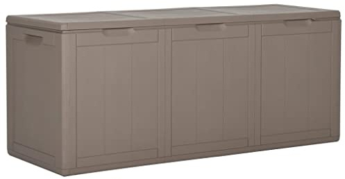 homiuse Garten-Aufbewahrungsbox 270 L Braun PP Rattan Gartenbox Auflagenbox Aufbewahrungstruhe Gartentruhe Garten Wasserdicht Kissenbox Outdoor Wasserdicht Außeneinrichtung Witterungsbeständig