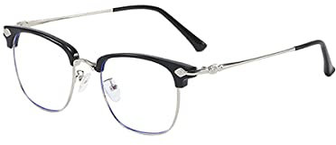 Fullwosing Brille Kurzsichtig mit Minus Dioptrien -1.00 to -6.00 Myopie Sehstärke Kurzsichtig Herren Damen (-5.00, Silber)