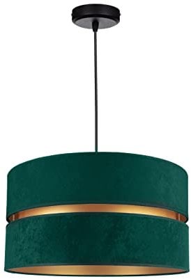 FKL DESIGN Home Deco – Pendelleuchte Esstisch – Hängeleuchten & Pendelleuchten – Deckenlampe Hängend – Lampenschirm Hängelampe- Esszimmerlampe - Wohnzimmer - Küchenlampe - (Dunkelgrün), TAD34