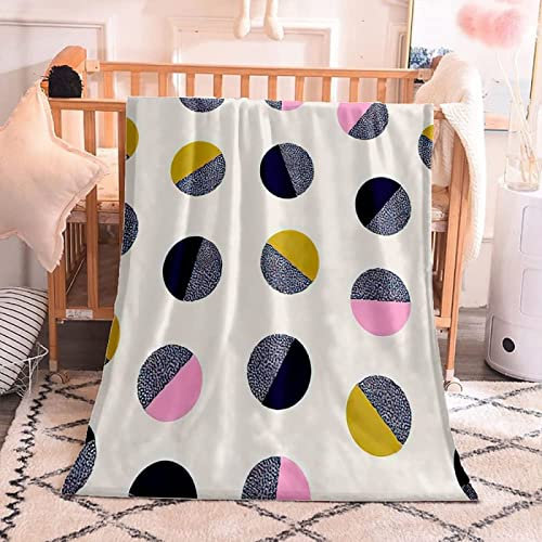 Kuscheldecke Flauschige Rund Decke 200x220 cm Weich Geometrisch Decken Warm Flanell Fleecedecke Sofadecke Wohndecke für Bett Couch Sofa