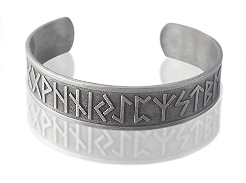 Bysonglezai Armband Herren Armbänder Armreif Damen Männer Geschenk Nordische Wikinger-Runen-Armbänder Männer Vintage Manschettenarmbänder Handgefertigt S1