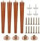 VIDETOL 40cm Wooden Furniture Legs, Sofa Legs Set of 4, Sofa Replacement Feet with Mounting Plate & Screws for Cabinet, Bed, Chair, Sofa, Dresser Table and TV Stand