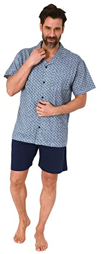 Normann Herren Kurzarm Schlafanzug Shorty Pyjama zum durchknöpfen, auch in Übergrössen