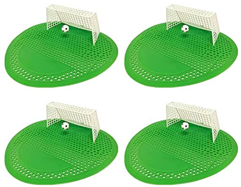 4pcs Urinal Strainer, Non Clogging Urinal Strainer with Long-Lasting Scent, Odour Protection Football Goal Urinal Strainers, Urinal Bucket for Restaurants Hotels Clubs Bars Schools Airports