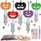 Matogle 9 Stück Halloween Kürbis Windspiel DIY Set Holz Deko Bastelset Kinder Klangspiele Allerheiligen Holzbastelset Mitgebsel Kindergeburtstag Gastgeschenke Kreativsets Basteln für Draußen Hängend