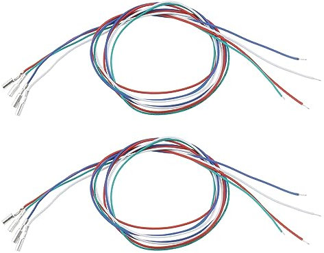 eMagTech 2 Sets(8PCS) Cartridge Phono Cable Leads Header Wires for Turntables, 35mm Length, White, Blue, Green, Red
