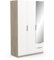 Demeyere Armoire Dressing avec Miroir & Penderie Moderne 3 Portes 2 Tiroirs 4 Niches – Coloris Chêne Kronberg & Blanc Mat - 119,4 x 51,1 x 203 cm
