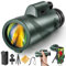 12x50 HD Kompakte Monokular Teleskop, BAK4 Prisma Dual Fokus Fernrohr Handy Monokular mit mit Nachtsicht, Telefonadapter und Stativ Monokular für Vogelbeobachtung, Jagd, Wandern, Sightseeing, Reisen
