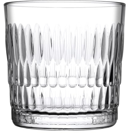 Pasabahce Rain Whiskeyglas aus der Original-Pasabahce aus der Türkei | Einzigartige & stilvolle Gläser für Whiskey, Scotch & Likör | perfekt für Hauspartys & Restaurants (6 Stück, 300 ml, transparent)