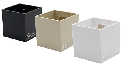 KalaMitica - Lot de 3 cubes magnétiques 6,5 cm - Noir, ivoire, blanc - Boîtes de rangement ou porte-pots magnétiques avec aimant puissant pour tableaux magnétiques muraux