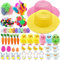 Lubibi Osterhütten-Set für Kinder,Machen Sie Ihre eigenen Osterhüte,Osterhaubenset,Osterhaube Dekorationen Kit mit Ostereier,Küken, Karotten,Ostern Party Dekorationen,Ostergeschenke Mädchen Jungen