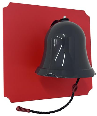 move and stic Platte 40x40 Multifunktionsplatte mit Spielfunktion Spielplatte Spielturm (Platte 40x40cm rot mit Glocke titangrau