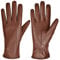 MGGMOKAY Damen Lederhandschuhe Touchscreen Handschuhe Warm Echtes Leder mit Kaschmir Gefüttert,Rötlich-braun,S