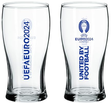 Euro 2024 Pintglas, offiziell lizenziert von Hy-Pro, Mehrfarbiges Euro 2024 Merchandise