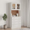 Highboard, Waschbeckenunterschrank mit Füßen Küchenschrank mit Arbeitsplatte Vorratsschrank mit Türen Mehrzweckschrank Geeignet für Bäder Wohnzimmer Küche ALTA Weiß 77x35x165 cm Massivholz Kiefer