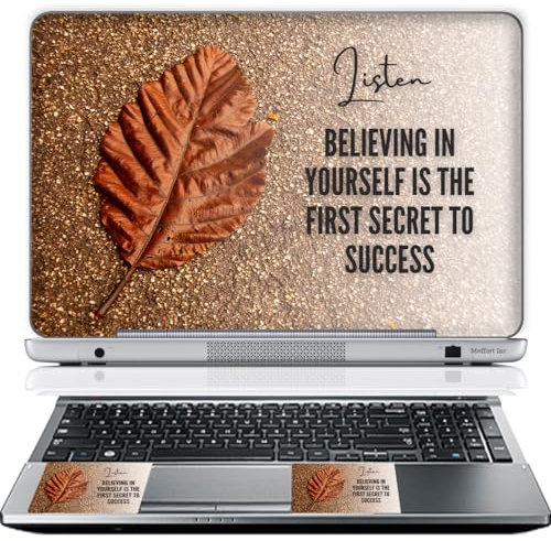 Meffort Inc 15 15.6 Inch Laptop Sticker Premium Vinyl Skin Sticker Cover Art Decal (Included 2 Wrist pad) - Famous Quotes A