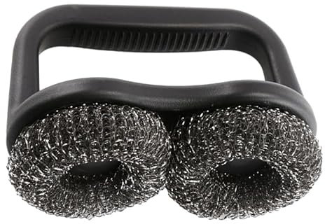 BBQ Grill Brush Double Pad Scraper Stainless Steel Grill Rack Cleaner Gas and Charcoal Grill Wire Scrubber for Grilling