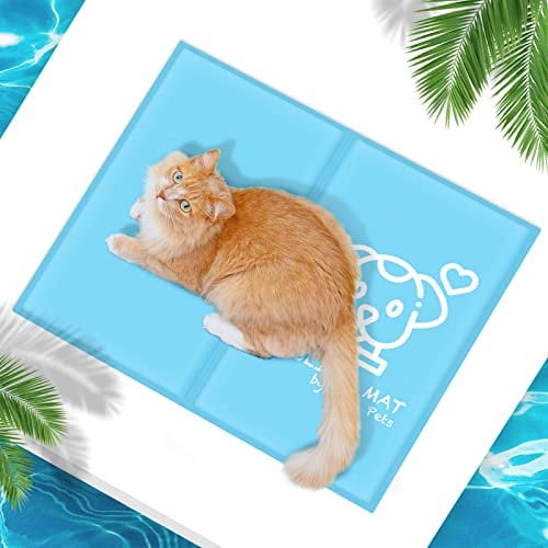 Pawtasy Kühlmatte Hunde Katzen Kühldecke für Hunde Kühlkissen mit Ungiftiges Gel für Klein Haustiere Hundekühlmatte Selbstkühlend Hund Kühl Kühlende Hundematte - M 65 x 50 cm