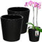 KOTARBAU® 2er Set Blumentopf Schwarz Keramik glasiert ⌀ 9,5 cm Höhe: 11 cm Orchideentopf Keramik Blumentöpfe Keramik Blumentopf Keramik Pflanztopf Blumentopf modern Blumentöpfe Zimmerpflanzen