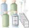 dusaniyali 4 Stück Reiseflasche Set, 200ml Squeeze Bottles mit Flip Cap Nachfüllbare Kunststoff-Reisebehälter mit Push-Pumpenkopf, Portable Abgabe von Flaschen mit Kleinem Trichter für Lotion, Shampoo