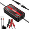 10 Amp Lithium Battery Charger, FOVAL 12V 6V Lifepo4 Lead Acid Portable Car Battery Charger Waterproof Automotive Charger Trickle Charger Battery Maintenance for Motorcycle AGM Deep