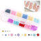 3D Colorful Flower Nail Charms 12 Grids Mixed Resin Nail Art Charms with Gold Silver Beads Nail Jewellery Accessories Supplies for Women Girls Diy Manicures Crafting Decoration