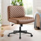 WOLMICS Bürostuhl ohne Armlehnen, Stuhl Mit Rollen, Lesesessel Mit Breiterem Kissen,Wippfunktion, Höhenverstellbar, 360° Criss Cross Chair