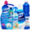 5 Piece Dark Blue Spanish Cleaning Products Bundle Gift Set, Air Freshener 400ml, Clothes Scent Booster 720ml, Bathroom Cleaner 750ml, Floor Disinfectant 1L, Fabric Conditioner 60 Wash
