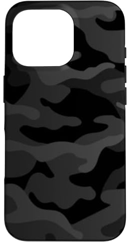 Schwarz Camo Militär Muster Camouflage Polizei Urban Night Hülle für iPhone 16 Pro