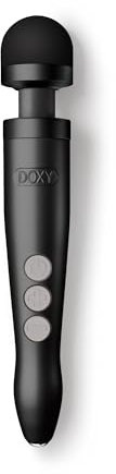 Premium Sexspielzeug: Doxy Die Cast 3 Wiederaufladbare Magic Wand Vibratoren für Frauen; Premium Magic Wand Massagestab für Frauen - Schwarz