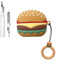 CaseGame - Custodia in silicone 3 in 1, compatibile con AirPods 4, con cancellazione attiva del rumore con ciondolo, simpatica custodia per hamburger con motivo cartone animato, compatibile con