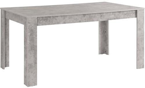 möbelando Esstisch >Egil< Esstisch Egil in Grau mit MDF-Tischplatte und Beton-Optik Füßen, 160x75x90 cm, modern, robust, für bis zu 4 Personen, inklusive Aufbauanleitung, für Ihr Esszimmer.